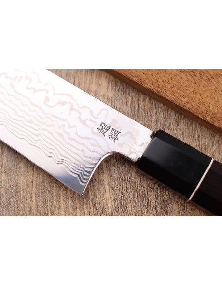 21cm Sukenari ZDP-189 damascus eebenpuu kahva Kiritsuke veitsi, käsintehty Japanissa