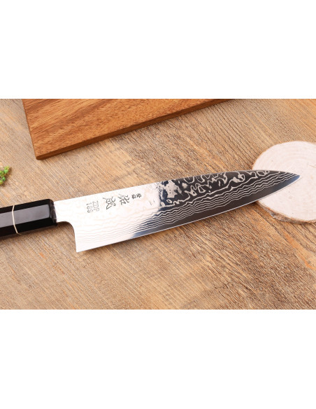 Kochmesser 21cm japanisch handgefertigt Sukenari ZDP-189 Damast Griff aus Ebenholz