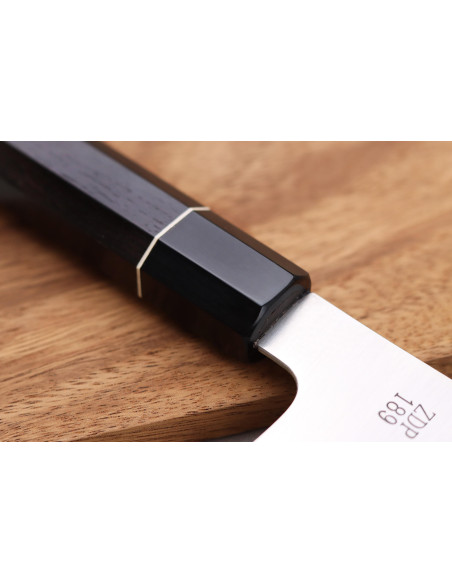 24cm Sukenari ZDP-189 San Maï Japans ambachtelijk Kiritsuke mes met ebbenhouten handvat