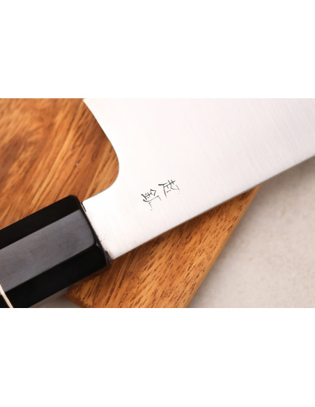 ZDP-189 San Maï Cuchillo kiritsuke Sukenari 24cm Cuchillo kiritsuke artesanía japonesa con mango de ébano