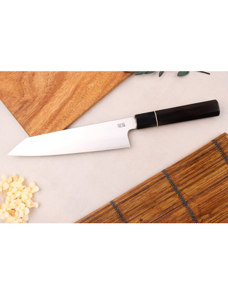 21 cm Sukenari ZDP-189 San Maï Kiritsuke-kniv, ebenholtshandtag, japanskt hantverk