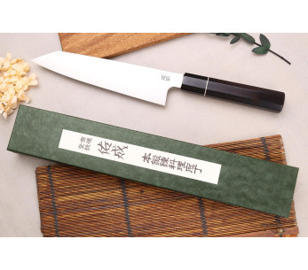 21cm Sukenari ZDP-189 San Maï Kiritsuke veitsi, eebenpuu kahva, japanilaista käsityötä. 2