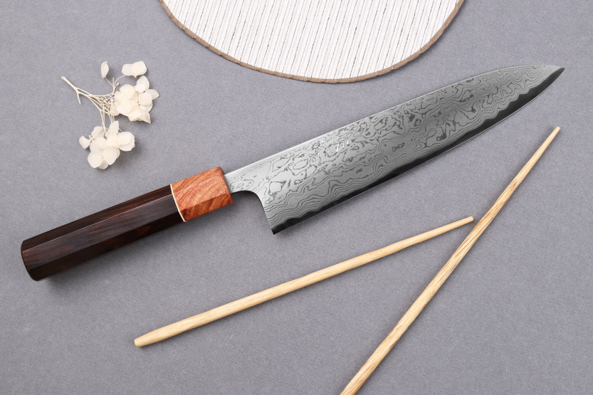 Kokki ' s veitsi 21cm Toshihiro Wakui Aogami 2 laminoitu damasti, käsintehty Japanissa