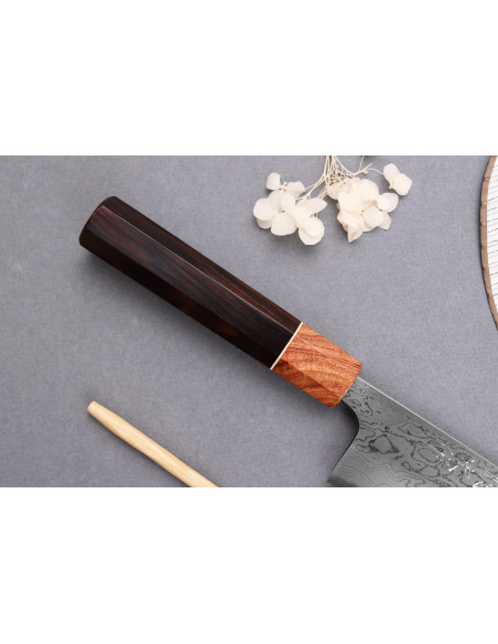 Chef ' s knife 21cm Toshihiro Wakui Aogami 2 laminated damask, handmade in Japan