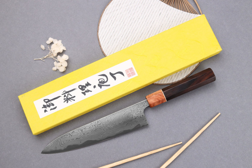 21cm Toshihiro Wakui Aogami 2 damascus laminated japanese handmade chef ' s knife