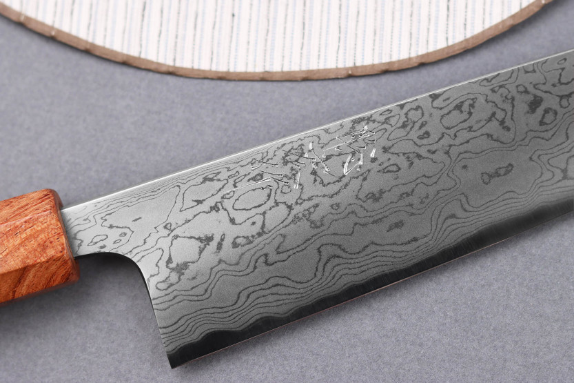 Koksmes 21cm Toshihiro Wakui Aogami 2 gelamineerd damast, handgemaakt in Japan
