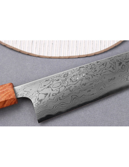 Kockkniv 21cm Toshihiro Wakui Aogami 2 laminerad damast, handgjord i Japan