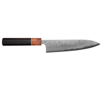 Coltello da chef artigianale giapponese da 18 cm Toshihiro Wakui Aogami 2 laminato damascato