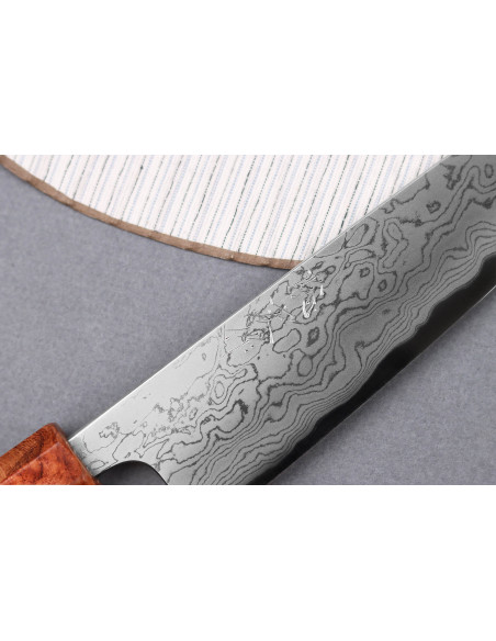 Coltello da chef artigianale giapponese da 18 cm Toshihiro Wakui Aogami 2 laminato damascato