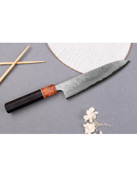 18 cm Toshihiro Wakui Aogami 2 laminert damask kokkekniv, japansk håndlaget