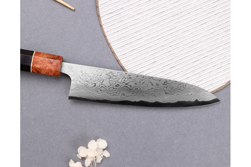 18cm Toshihiro Wakui Aogami 2 damask laminated japanese chef ' s knife