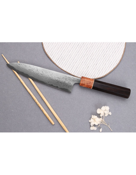 18 cm Toshihiro Wakui Aogami 2 damask-laminert japansk kokkekniv