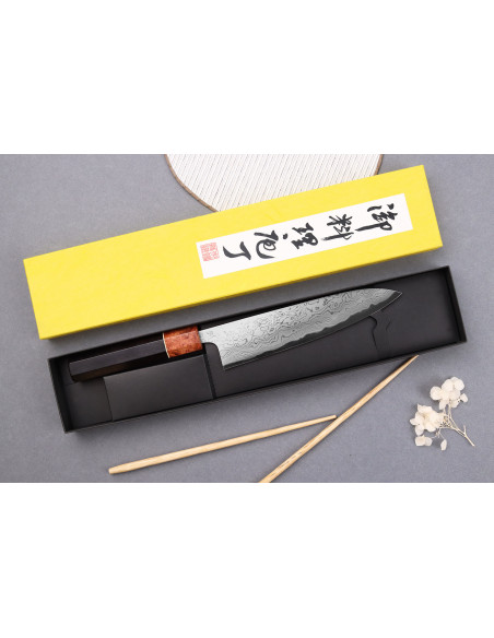 18cm Toshihiro Wakui Aogami 2 damask laminerad japansk kockkniv