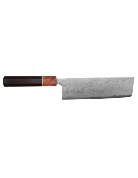 nakiri veitsi 16,5cm japonais artisanal Toshihiro Wakui Aogami 2 damas laminé