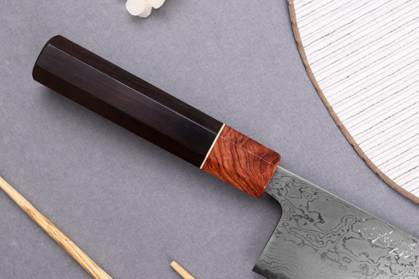 nakiri kniv 16,5cm japonais artisanal Toshihiro Wakui Aogami 2 damas laminé