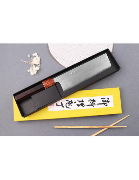 coltello nakiri 16,5cm japonais artisanal Toshihiro Wakui Aogami 2 damas laminé