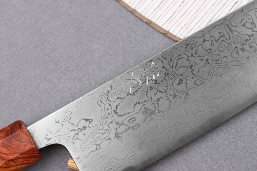 faca nakiri 16,5cm japonês artesanal Toshihiro Wakui Aogami 2 damas laminé