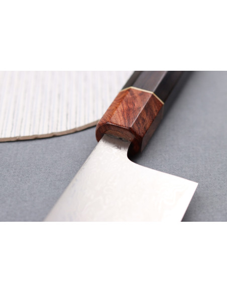 nakiri kniv 16,5cm japonais artisanal Toshihiro Wakui Aogami 2 damas laminé