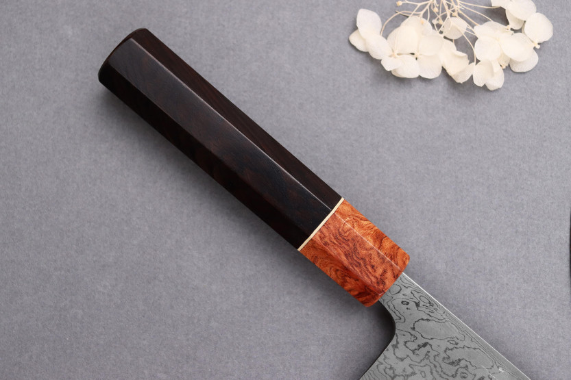 santokumesser 16,5cm japanisch handgefertigt Toshihiro Wakui Aogami 2 Damast laminiert