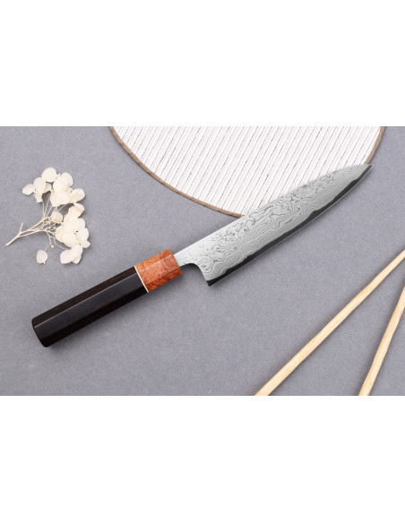 15 cm Toshihiro Wakui Aogami 2 lamineret damask japansk håndlavet kniv til alle formål