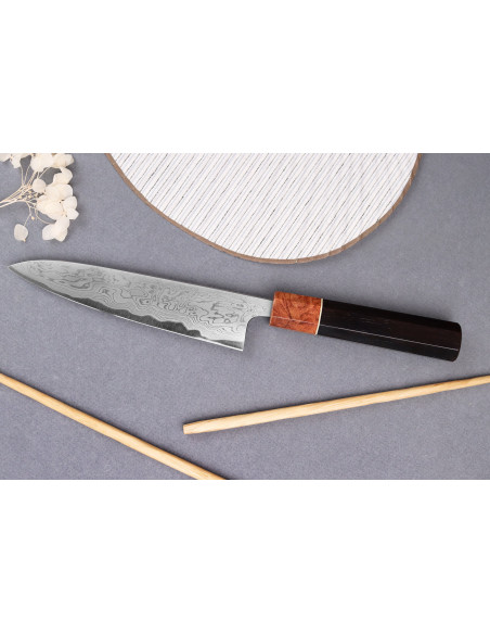 Universalmesser 15cm japanisch handgefertigt Toshihiro Wakui Aogami 2 Damast laminiert