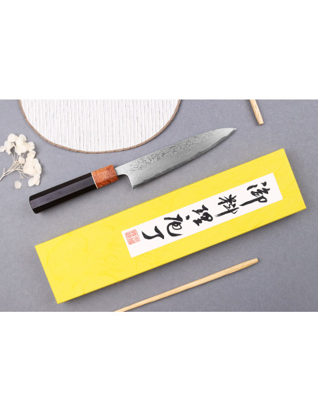 Universalmesser 15cm japanisch handgefertigt Toshihiro Wakui Aogami 2 Damast laminiert