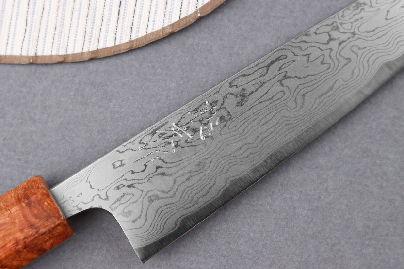 Universalmesser 15cm japanisch handgefertigt Toshihiro Wakui Aogami 2 Damast laminiert