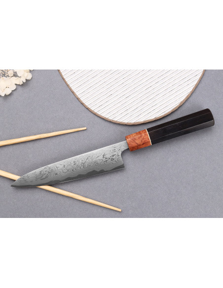 15cm Toshihiro Wakui Aogami 2 laminerad damast japansk handgjord kniv för alla ändamål