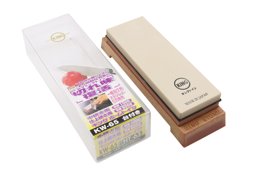 King Home Stone Japansk dubbelsidig slipsten 1000/6000 korn med hållare