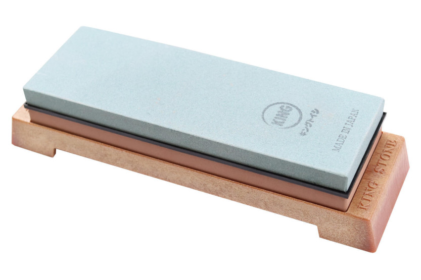 Japanischer Schleifstein King Home Stone doppelseitiger Schleifstein Körnung 220/1000 mit Halter