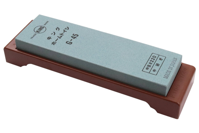 Pedra de amolar japonesa King Home Stone 220 grit com suporte