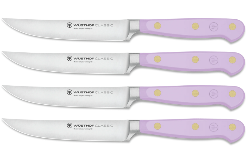 Conjunto de 4 facas para bifes forjadas Wusthof Classic Colour Purple Yam, lâmina de 12 cm