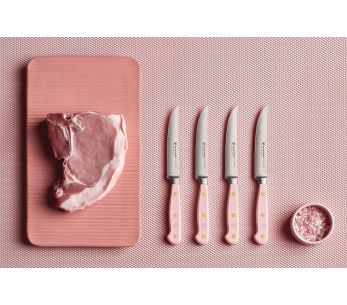 4 kpl Wusthof Classic Colour Pink Himalayan Salt takorakenteinen pihviveitsisarja, 12cm terä 2