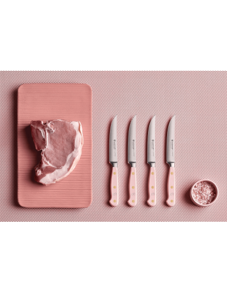 Wusthof Classic Colour Pink Himalayan Salt Steakmesser Set , 4 tlg. geschmiedet Klinge 12cm