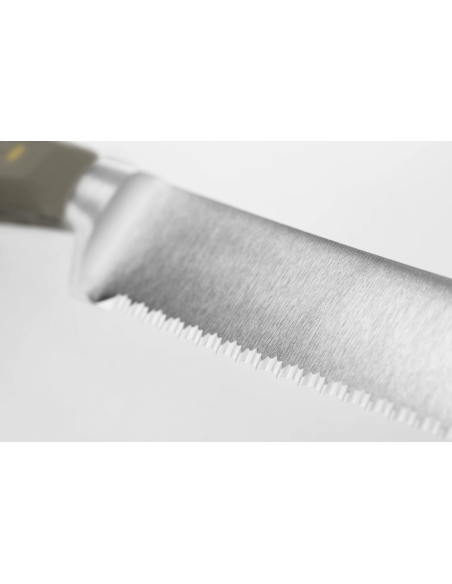 Wusthof Classic Colour Velvet Oyster Coltello da pane forgiato con lama microseghettata da 23 cm