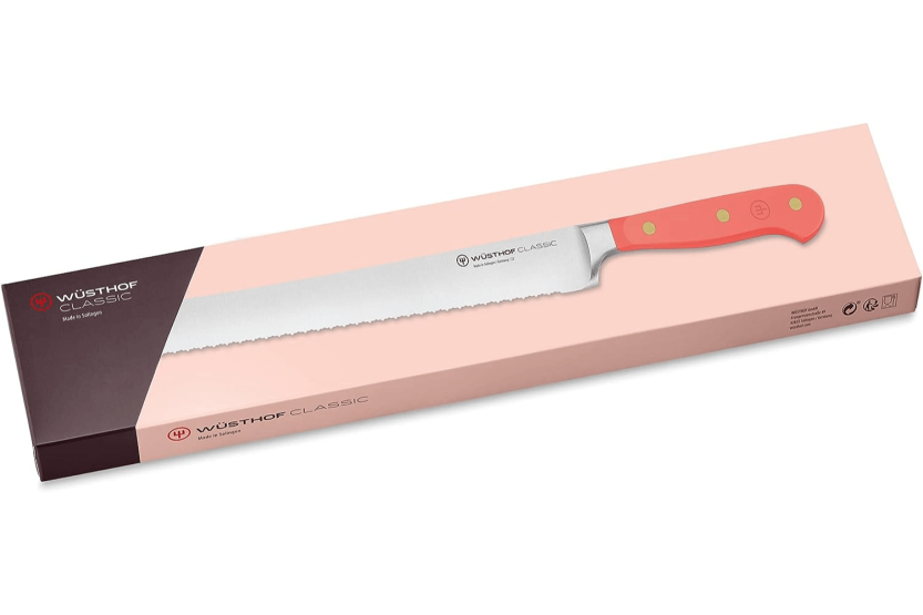 Cuchillo de pan forjado Cuchillo de pan Wusthof Classic Colour Coral Peach 23cm hoja microdentada