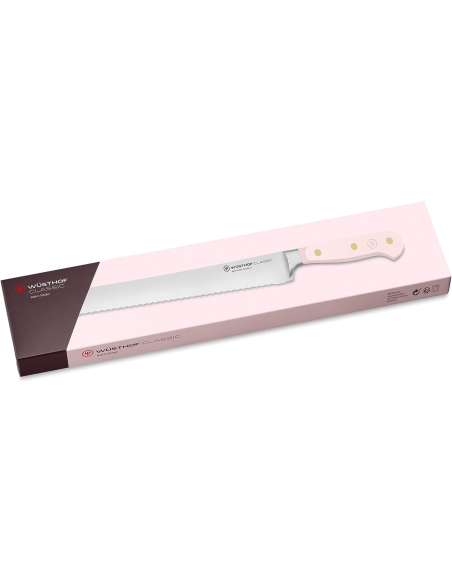 Wusthof Classic Colour Rosa Sale dell'Himalaya Coltello da pane forgiato con lama microseghettata 23 cm