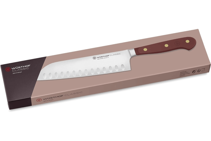 Wusthof Classic Colour Tasty Sumac santoku knife 17cm with granton edgeblade