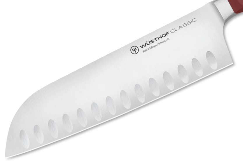 faca santoku Wusthof Classic Colour Tasty Sumac com lâmina com convinhas17 cm