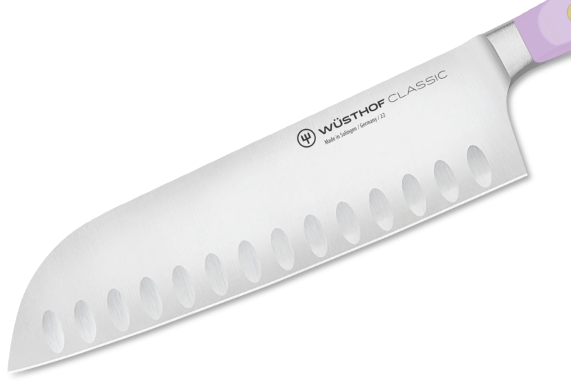 faca santoku forjada Wusthof Classic Colour Purple Yam com lâmina com convinhas17 cm