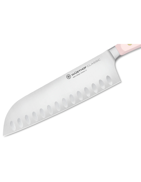 Wusthof Classic Colour Pink Himalayan Salt smidd santoku-kniv 17 cm med granton-eggblad