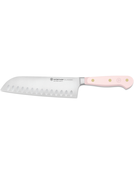 Wusthof Classic Colour Cuchillo santoku forjado con salrosa del Himalaya y hoja con borde grantonde 17cm