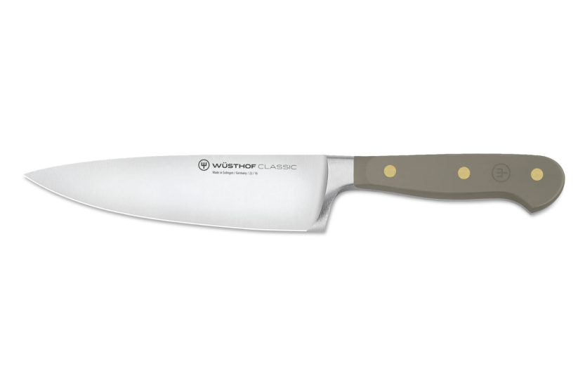 Faca de cozinha forjada Wusthof Classic Colour Velvet Oyster com 16 cm de lâmina