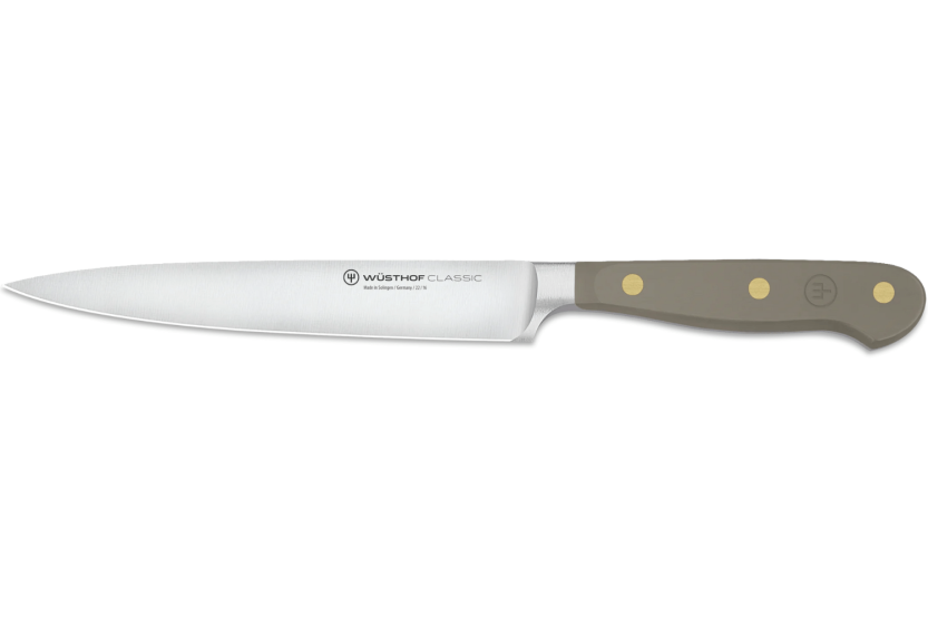 Wusthof Classic Colour Velvet Oyster smidd påleggskniv med 16 cm blad