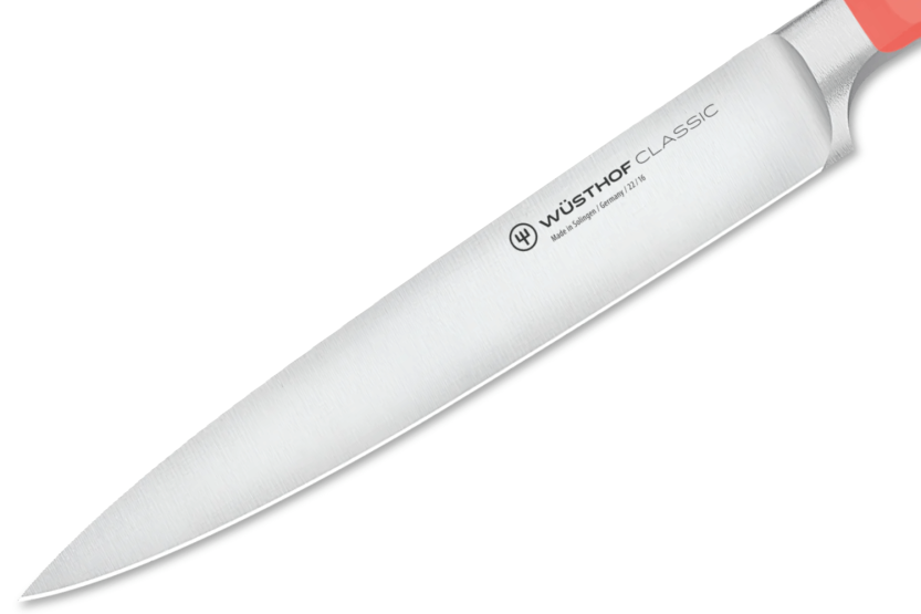 Cuchillo rebanador forjado Wusthof Classic Colour Coral Peach, hoja 16cm
