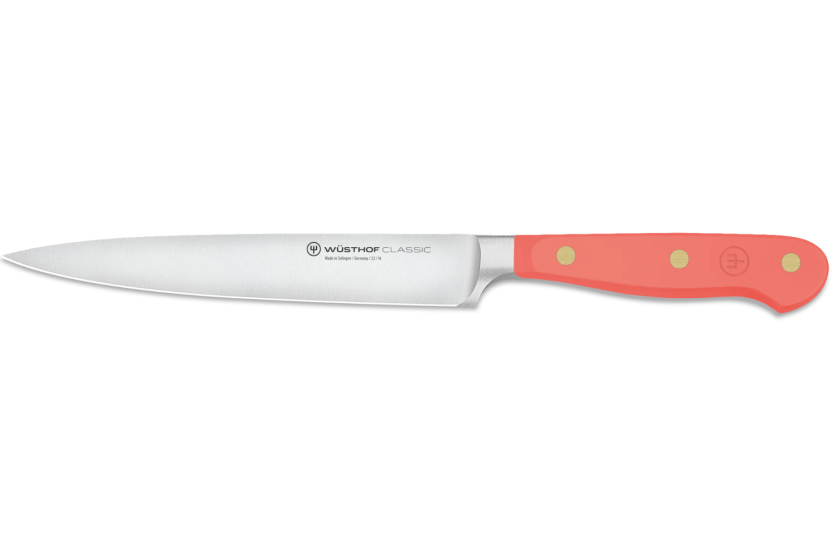 Wusthof Classic Colour Coral Peach smidd påleggskniv med 16 cm blad