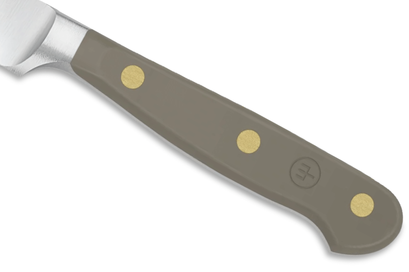 Wusthof Classic Colour Velvet Oyster smidd pølsekniv med 14 cm takket blad