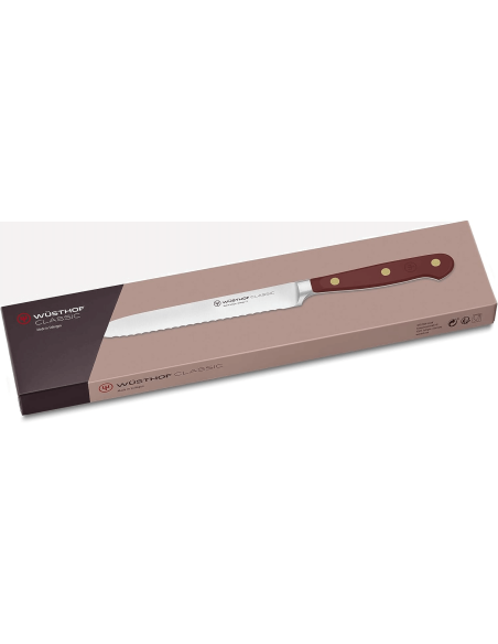 Faca para salsichas forjada Wusthof Classic Colour Tasty Sumac com 14 cm de lâmina serrilhada
