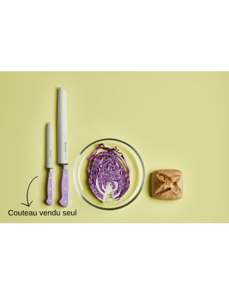 Wusthof Classic Colour Purple Yam smedet pølsekniv 14 cm savtakket blad