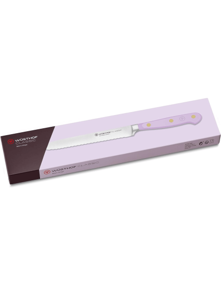 Wurstmesser Wusthof Classic Colour Purple Yam geschmiedet gezackte Klinge 14cm